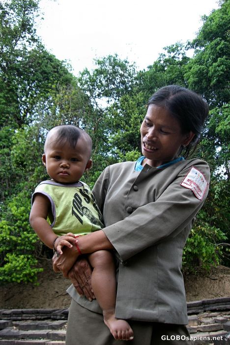 Postcard Apsara Authority Officer and Child