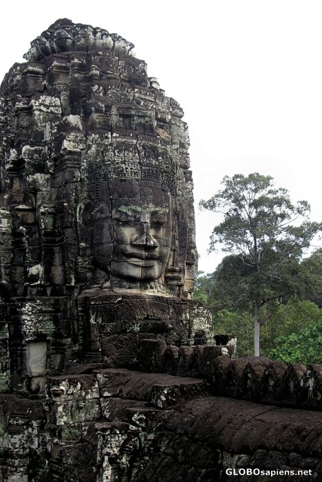 Postcard Face Tower at Bayon Temple