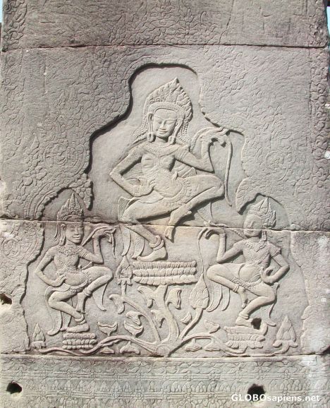 Postcard Apsaras, divine dancers, decorate all the temples.