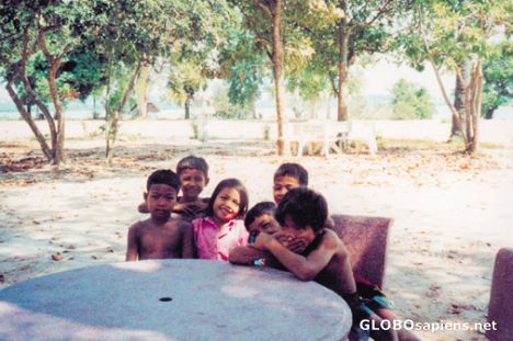 Postcard Children at a Temple