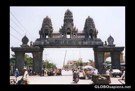 Postcard Poipet border gate.