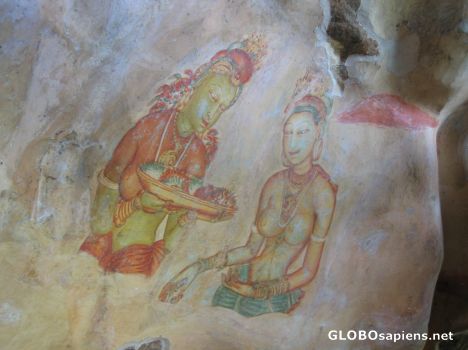 Postcard painting on the wall