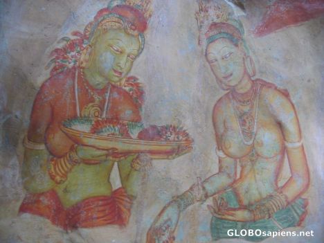 Postcard Fresco wall paintings @ Sigiri