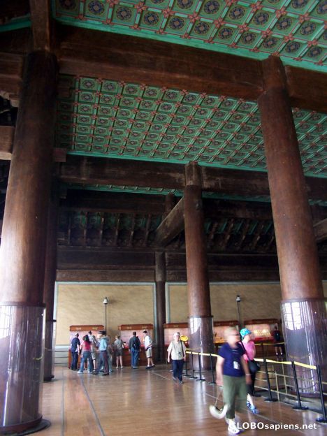 Postcard Cedar beams of the Hall of Eminent Favor