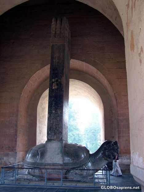 Postcard Stele mounted on the turtle's back. Spirit Way