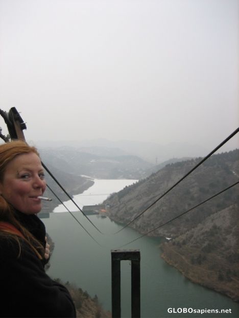 Postcard Getting down from the great wall