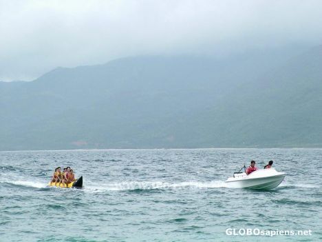 Postcard banana boat