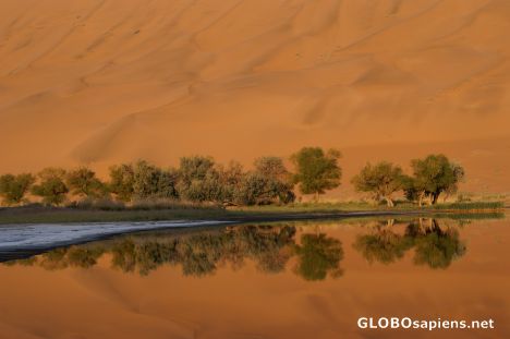 Postcard Reflections in Lake Badain Jaran