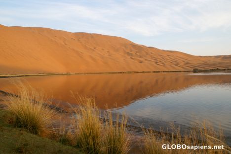 Postcard Sunrise at Lake Huhejaran
