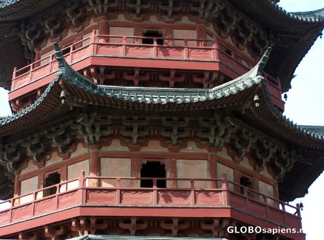 Postcard Pan Men's Ruigang Pagoda details