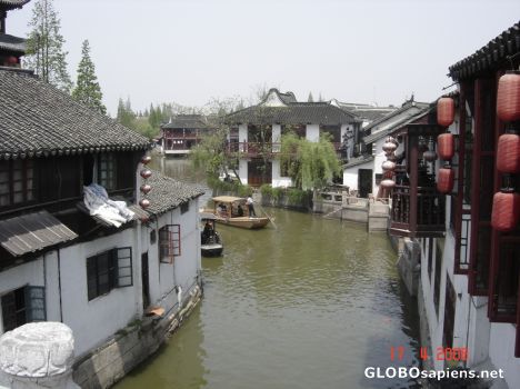 Postcard river town view 2