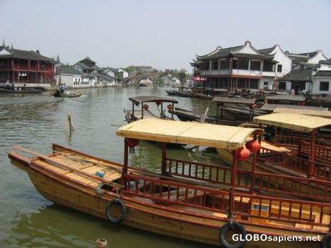 Postcard river boats
