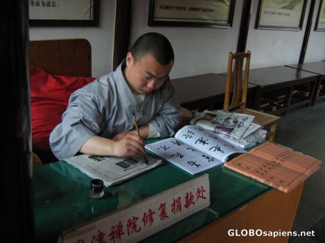 Postcard buddhist monk