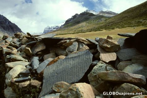 Postcard Mani wall near Tarpoche