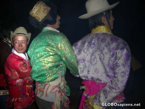 Postcard Mosuo Men- Village Party