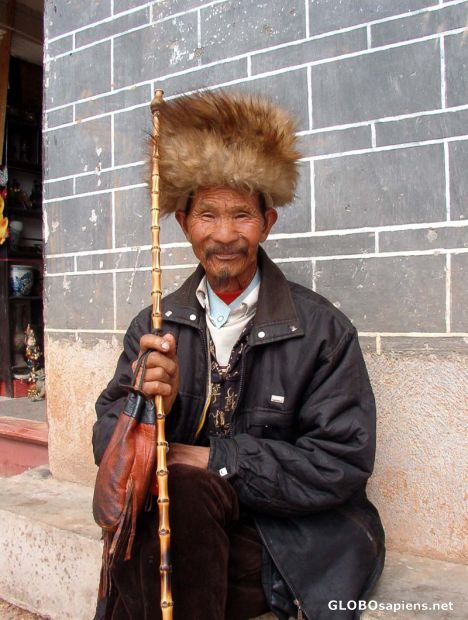 Postcard Old Man and His Pipe