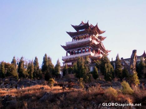 Postcard Bai Temple in Traditional Bai Village