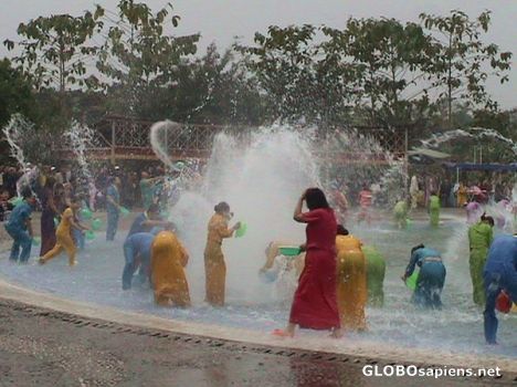 Postcard Water Splashing Festival