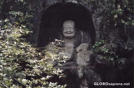 Postcard Carved Rock Buddha