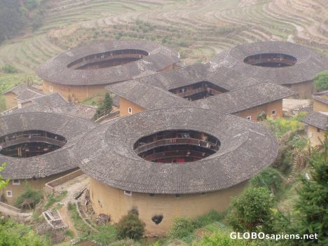 Postcard Round Buildings built 100~600 years ago