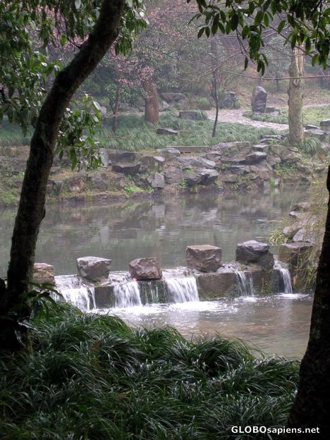 Postcard Mini Man Made Waterfall