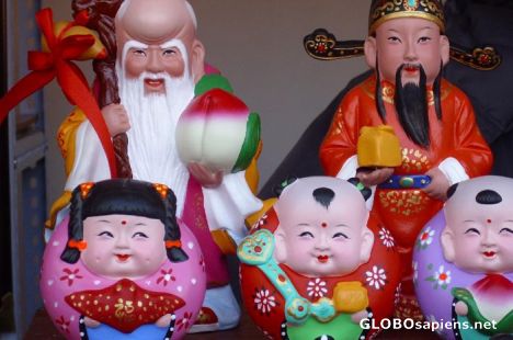 Postcard Clay figurine, Beijing Tours China