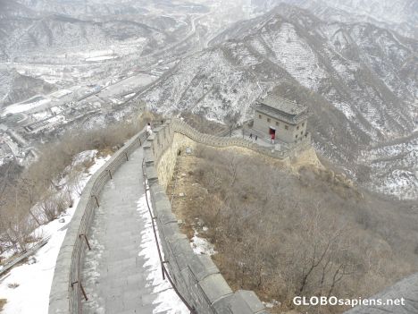 Postcard Great Wall of China in winter