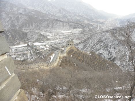 Postcard Great Wall of China in winter
