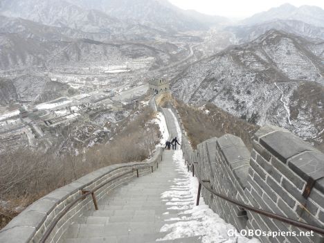 Postcard Great Wall of China in winter