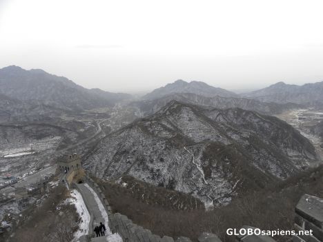 Postcard Great Wall of China in winter