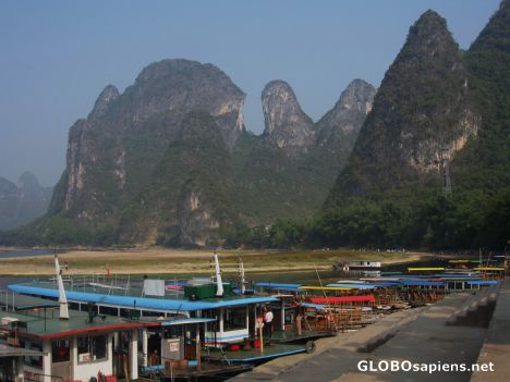 Postcard cruise boats on Li River 2