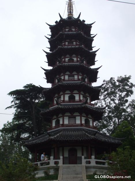 Postcard White Pagoda at Egret Island Park
