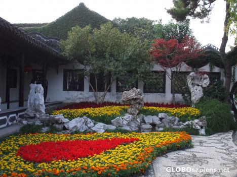 Postcard He Garden Flower bed