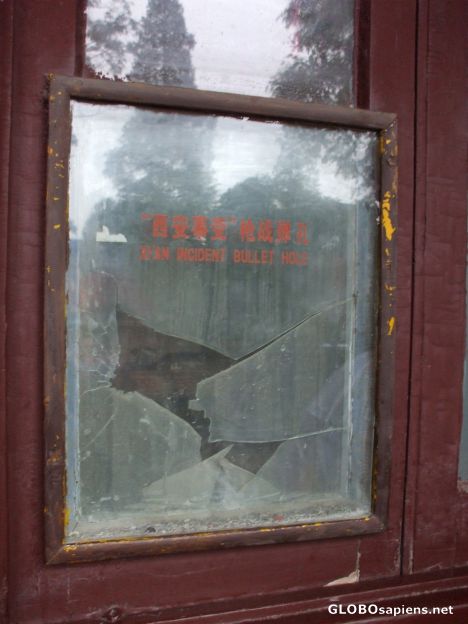 Postcard Bullet holes from the Xi'an Incident