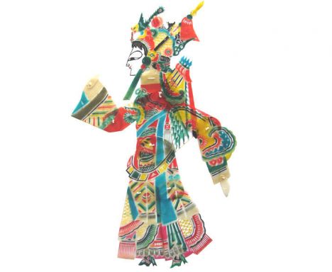 Postcard Shadow Puppet Figure, Xi'an Tours China