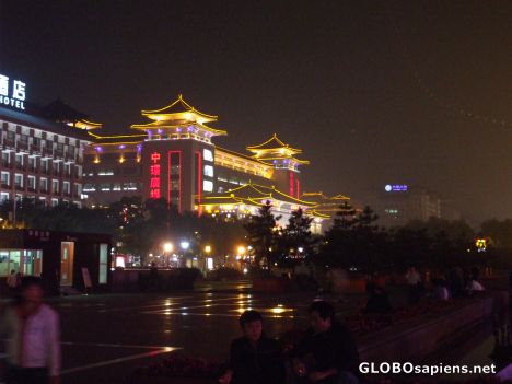 Postcard A Chinese Shopping Mall at night