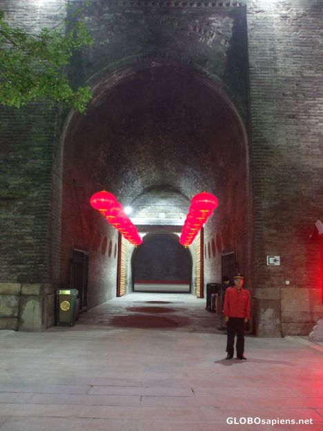 Postcard City Wall Gate at night