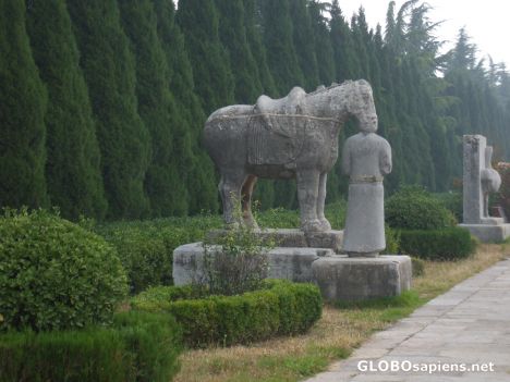 Postcard Statue of one of the Emperor's officers
