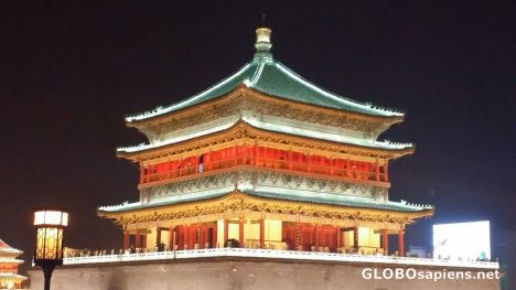 Postcard Drum Tower at night