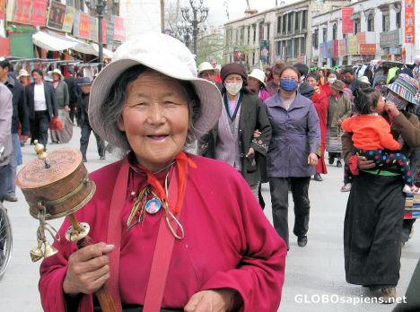 Postcard pilgrim on the Jokhang khora