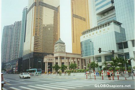 Postcard a street in Tianhe Dong Area in Guangzhou