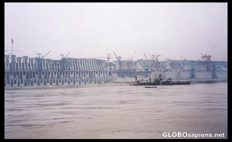 Postcard The three gorgues damm. YangTze.