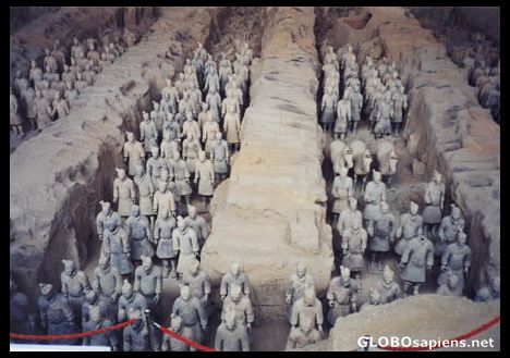Postcard Terracota soldiers.