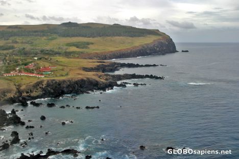 Postcard Rapa Nui (Isla de Pascua): Vista desde la aeronave