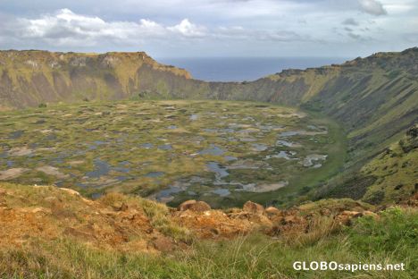 Postcard Rano Kau crater - Crater del Rano Kau