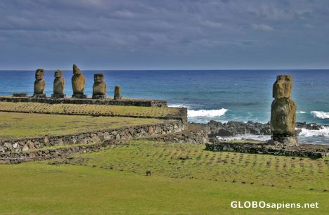 Postcard Hanga Roa  - Ahu Tahai