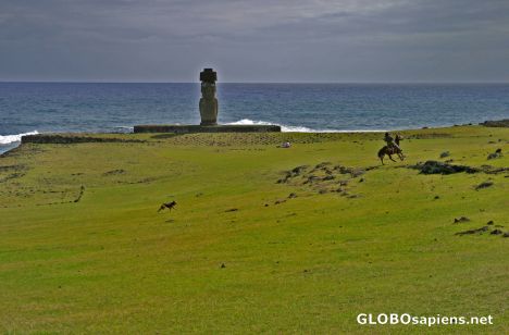 Postcard Hanga Roa  - Ahu Tahai
