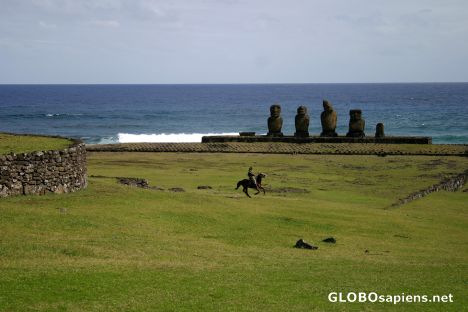 Postcard Hanga Roa  - Ahu Tahai