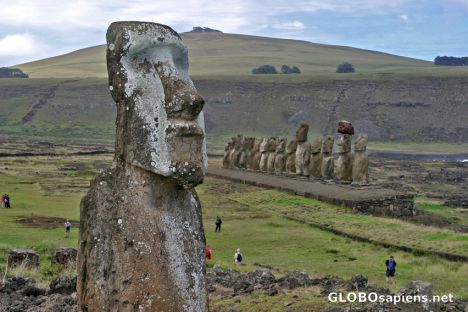 Postcard Bahia Hanga Nui - Ahu Tongariki - Los Quince Moai
