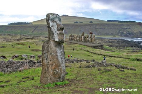 Postcard Bahia Hanga Nui - Ahu Tongariki - Los Quince Moai